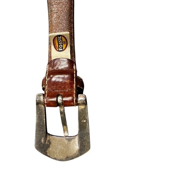 Vintage Fossil Belt – Italian Full Grain Leather w/ Golf Medallions – Size 38 - Picture 5 of 7